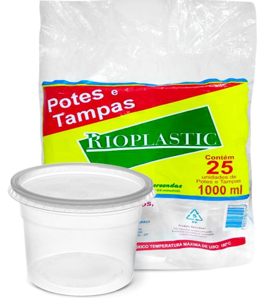 pote rioplastic c/sobret. 1000ml c/25un