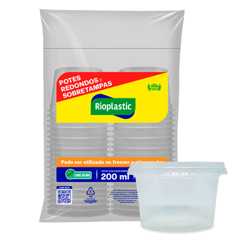 pote rioplastic 200ml c/tampa c/24un