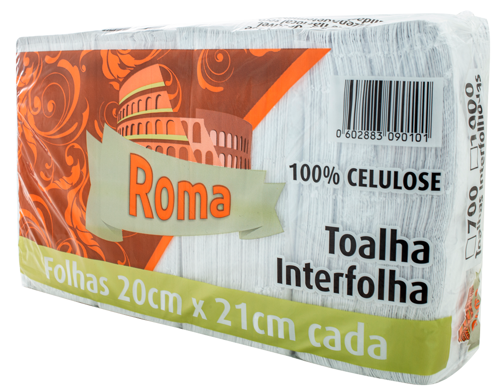 papel interfolha roma branco c/1000f 100% celulose