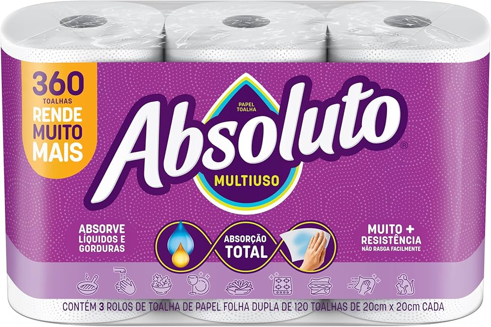 papel toalha aabsoluto c/3 rolos